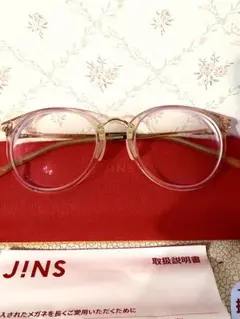 JINS クリアピンク ラウンドメガネ 度あり 未使用