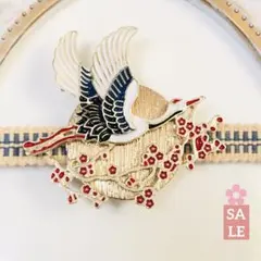 【特価】鶴 帯留め ∧( 'Θ' )໒꒱アンティークスペシャルデザイン金色 再販