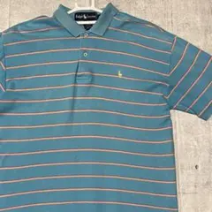 90s RALPH LAUREN ストライプ ボーダー ポロシャツ USA企画