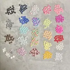 【未使用24色セット】つまみ細工・ハンドメイド用 ハーフパール 8mm おまけ付