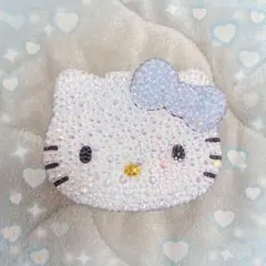ハローキティ ストーンデコ キラキラ 小物入れ ライトブルー y2k 【美品】