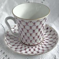 ロモノーソフ♦️ピンクネット フューシャネット 22cm深皿 ビスケット