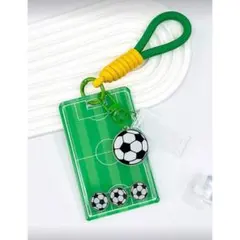 サッカー　サッカー場モチーフ　パスケース　ICカード　定期券　IDカード入れのサムネイル