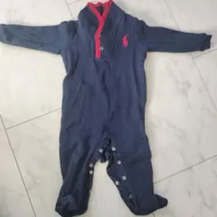 Ralph Lauren ネイビー ハイネックロンパース 9M