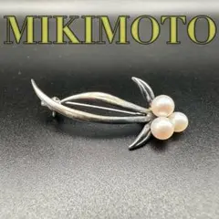 皇室御用達】 MIKIMOTO ミキモト ブローチ パール シルバー 帯留