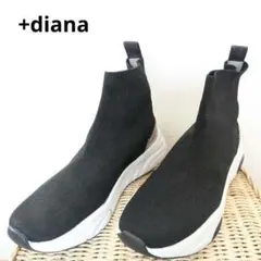【美品】+diana プラスダイアナ 軽量ニット ソックススニーカー