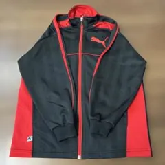 Puma ストライプジャージ 140 黒/赤