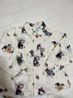 キャラクター柄 長袖シャツ クリーム色
