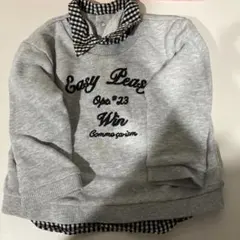 Comme ca ism ベビー トレーナー 80 チェック襟
