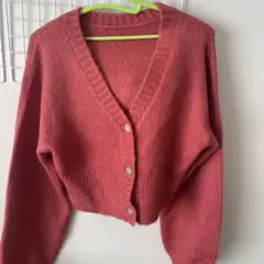 GRL ボリュームスリーブモヘヤタッチニットカーディガン ピンク