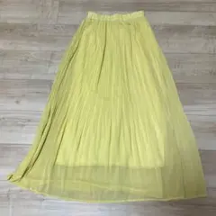 Clear イエロー プリーツ ロングスカート