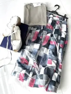 3点57060★ヤマダヤスコットクラブ福袋フェンネルロングスカート靴サンダル総柄