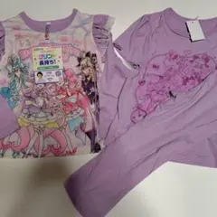 名探偵プリキュア　光るパジャマ　2トップ　長袖、半袖、長ズボンセット