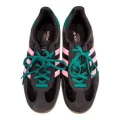 US6 23cm adidas Gazelle スニーカー 茶/ピンク/緑