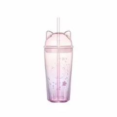 韓国限定・完売品】猫耳 グラスコールドカップ スタバ 桜 新品未使用 