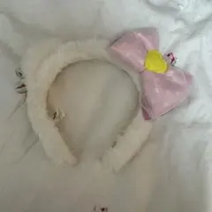 USJ ハローキティ 耳付きカチューシャ 白・ピンク