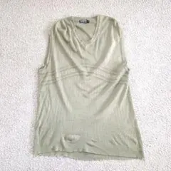90s グランジ ニットベスト グレー LL 立体編み アメカジ グランパコアのサムネイル