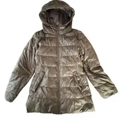 ユニクロ ダウンコート ジャケット M 茶 ブラウン ダウン80% フード付き