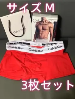 Calvin Klein ボクサーパンツ レッド 3枚セット Mサイズ