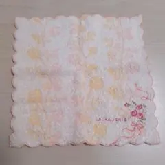 LAURA ASHLEY ローラアシュレイ 花柄タオルハンカチ ピンク系