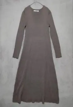 UNRELISH♡ニットワンピース 長袖 ロング丈 リブニット M