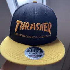THRASHER スナップバックキャップ 黒/黄