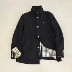 希少　BURBERRY BLACK LABEL　М　マリンコート　銀ボタン