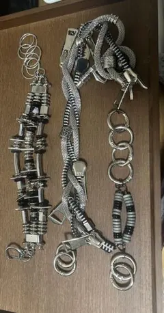 チェーンブレスレット& ウォレットチェーン アクセサリー 2点セット