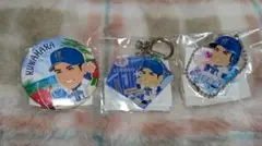 横浜DeNAベイスターズ　桑原将志選手　缶バッジ&キーホルダー　3個セット