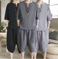 【人気急上昇】セットアップ　黒　XL　ゆったり　春夏　メンズ