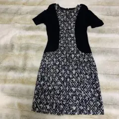 Burberry 幾何学模様 半袖ワンピース 38サイズ
