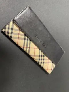 BURBERRY　バーバリー　長財布　ノバチェック　キャンバス　レザー　ブラックのサムネイル