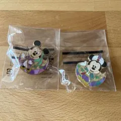 ディズニー ミッキー ミニー ピンバッジ 2個セット