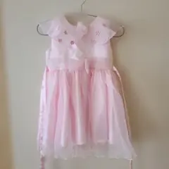 pretty girlピンク フラワー シフォン ドレス