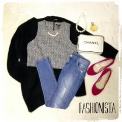 RESEXXY系♡新品！ツイードトップス ノースリーブ ニット リップサービス系