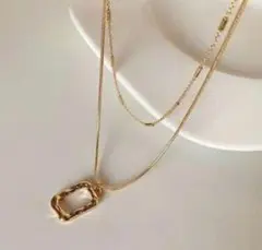 ネックレス　レディース　ゴールド　GOLD　2連　調節可能