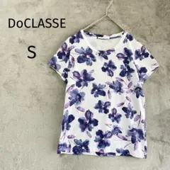 ドゥクラッセ/Tシャツ/S/花柄 総柄 ホワイト