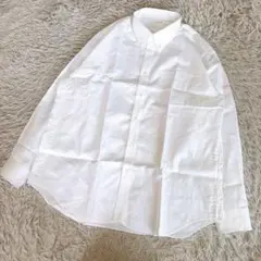 美品ミラショーン ボタンダウンシャツ 白 ヘリンボーン 刺繍 綿100% 日本製のサムネイル