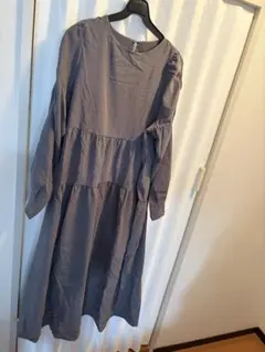 しまむら　myasa 田中里奈 新品タグ付き ロングワンピース グレーLサイズ