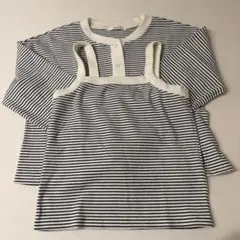 ボーダー キャミと長袖のセット　フリーサイズ