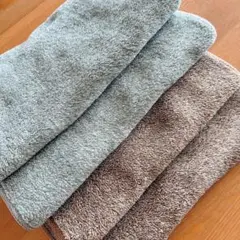 まとめ売り フェイスタオル 4枚セット ふわふわ グレー ブラウン はぎれのサムネイル