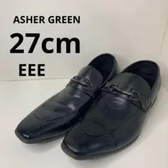 【ASHER GREEN】ビットローファー ブラック 27cm EEE メンズ