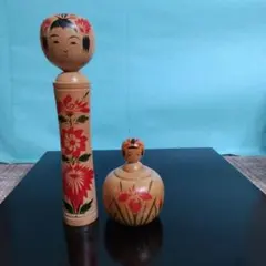 伝統こけし 2体セット 鳴子系　熊谷正　工人作のサムネイル