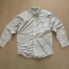 Thamespoint ストライプ ボタンダウン長袖シャツ L