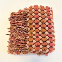 メルカリ市限定セール！ポンポン編みマフラー オレンジ ベージュ