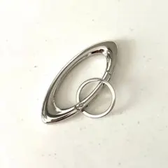 カラビナ オーバル　キーリング付き ストリート アメカジ　シルバー