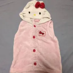 ハローキティ フード付きベスト ピンク