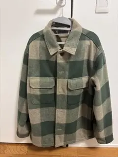【美品】　UNIQLO グリーン・ベージュ チェックジャケット