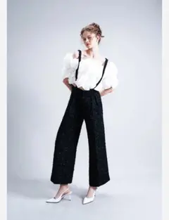 sheller 2way tweed tuck pants