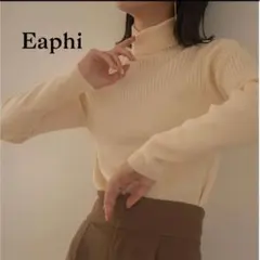 タグ付き未使用✨Eaphi ランダムリブタートルネックニットアイボリー